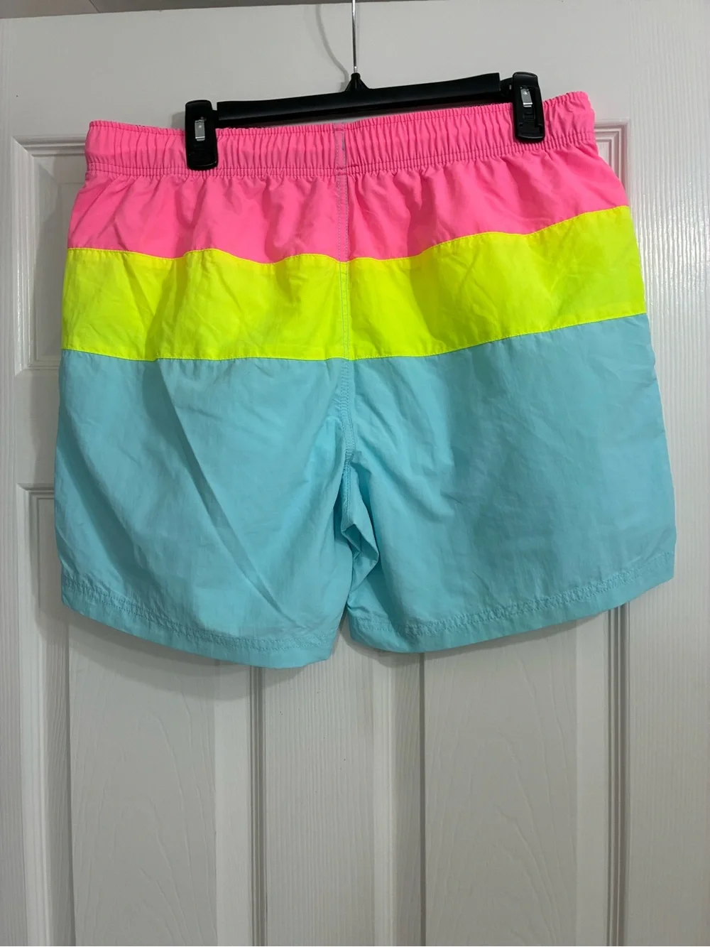 Nautica Men’s Colorblock Swim Shorts - Pink, Neon Yellow, Aqua